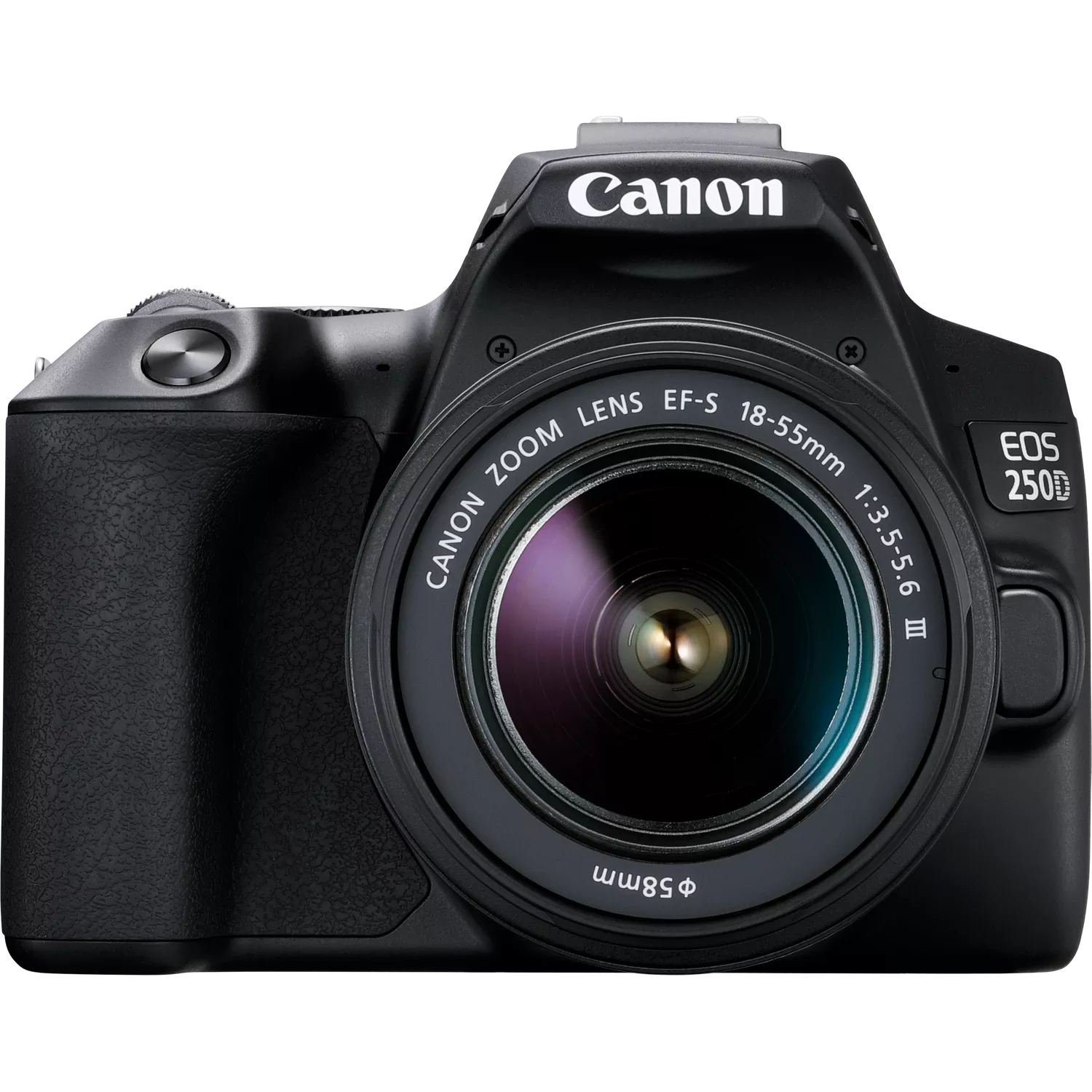 Canon EOS 250D, Black + EF-S 18-55mm f/3.5-5.6 III+ EF 75-300mm f/4-5.6 III Lens Canon