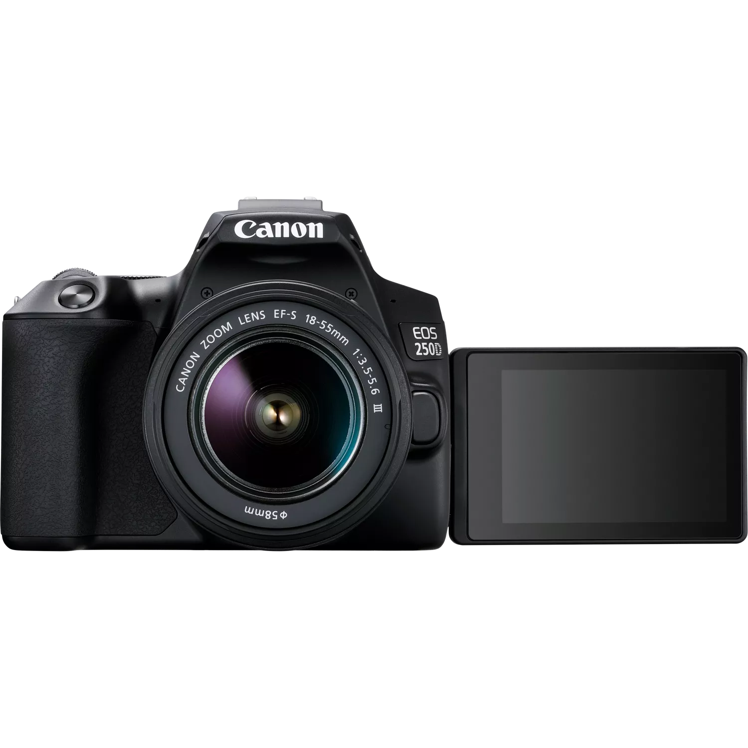 Canon EOS 250D, Black + EF-S 18-55mm f/3.5-5.6 III+ EF 75-300mm f/4-5.6 III Lens Canon