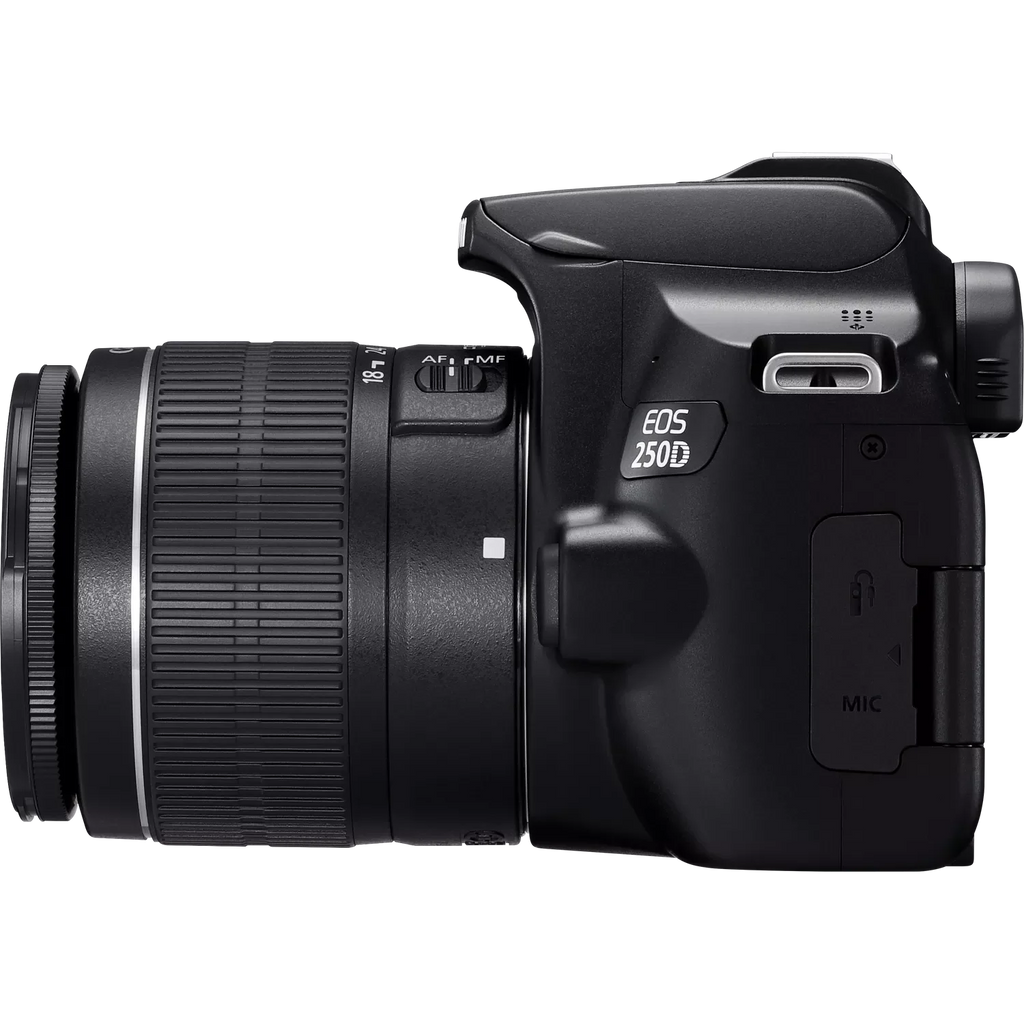 Canon EOS 250D, Black + EF-S 18-55mm f/3.5-5.6 III+ EF 75-300mm f/4-5.6 III Lens Canon