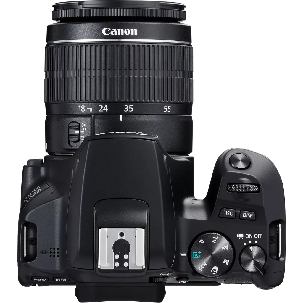 Canon EOS 250D, Black + EF-S 18-55mm f/3.5-5.6 III+ EF 75-300mm f/4-5.6 III Lens Canon