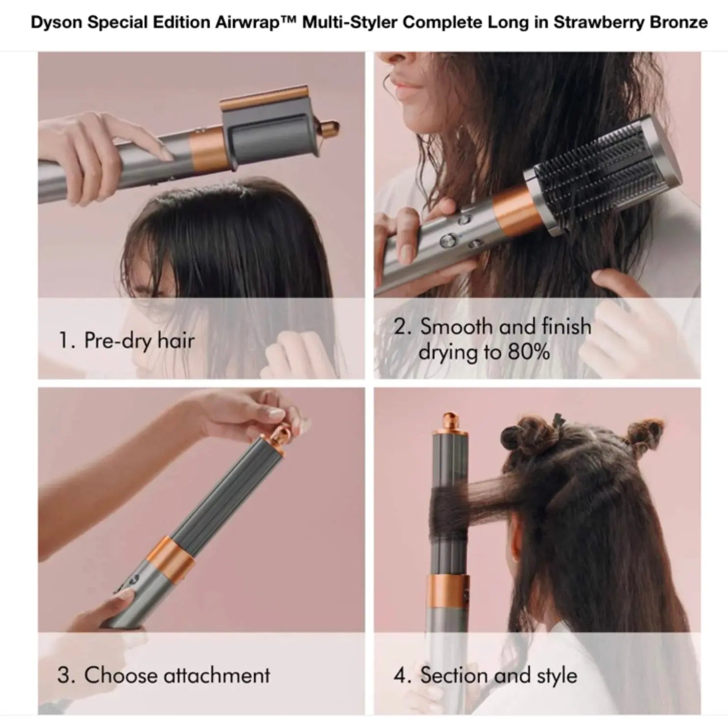 Dyson Airwrap™ multi-styler and dryer Complete Long (Strawberry Bronze/Blush Pink) Dyson