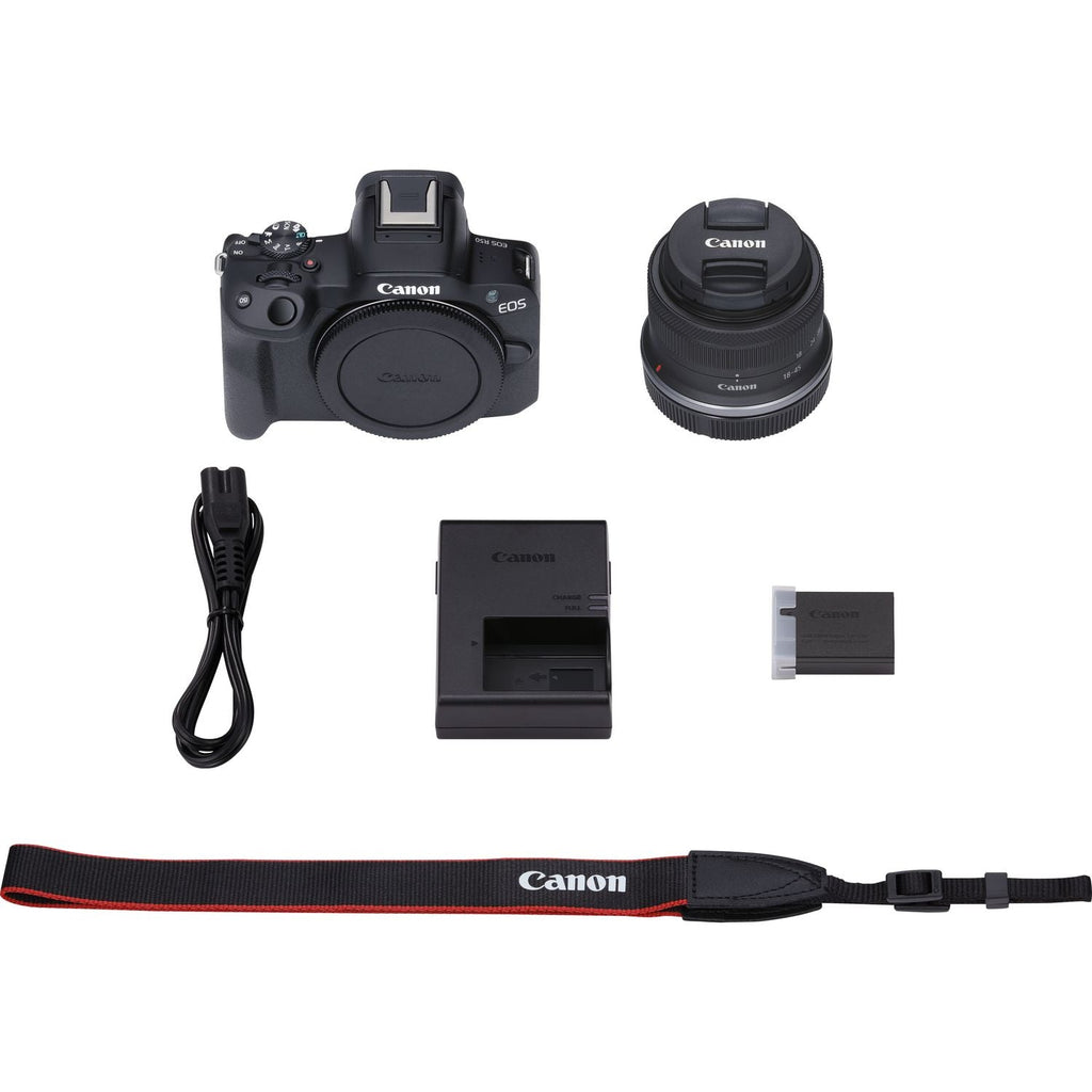 Canon EOS R50 Black Mirrorless Camera with RF-S 18-45mm f/4.5-6.3 IS STM Kit Canon