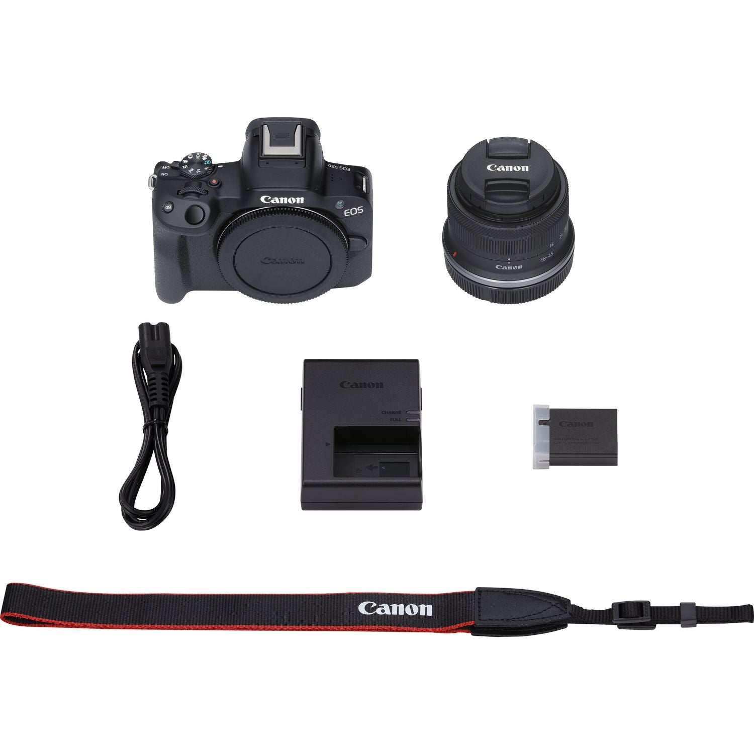 Canon EOS R50 Black Mirrorless Camera with RF-S 18-45mm f/4.5-6.3 IS STM Kit Canon