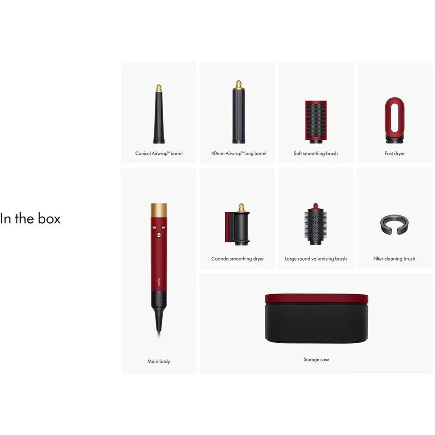 Dyson Airwrap i.d.™ multi-styler and dryer Straight+Wavy (Red Velvet/Gold) Dyson